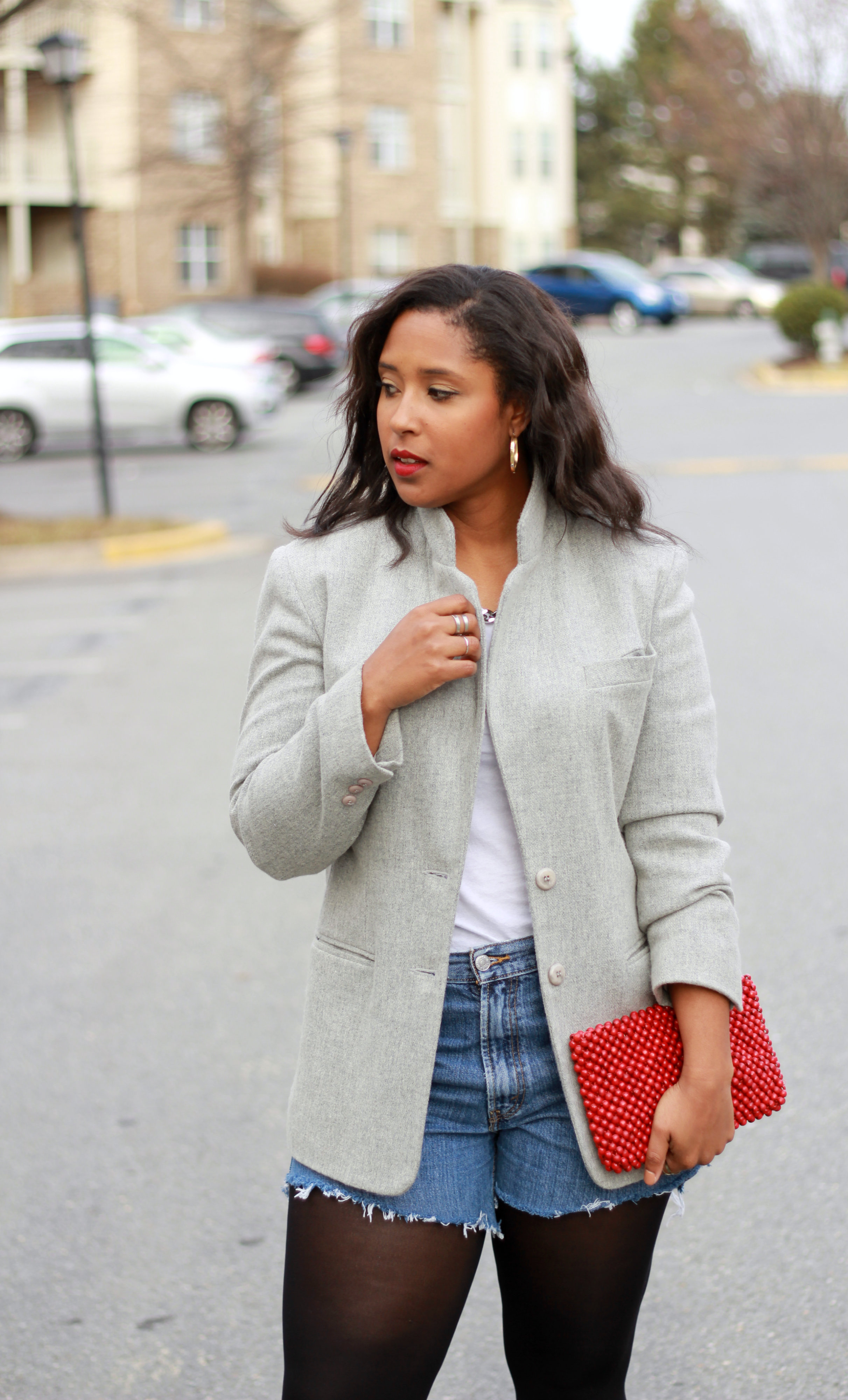 Styling Denim Shorts in the Winter 